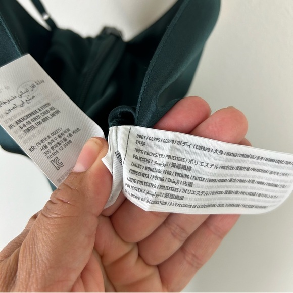 Abercrombie & Fitch Satin green jumper size: S - Picture 9 of 12